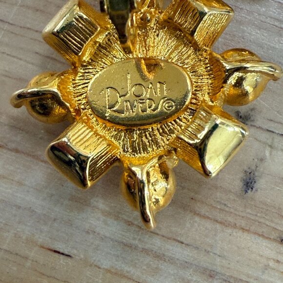 Joan Rivers Vintage Gold-Plated Earrings With Faux Pearl & Pink Crystal Accents - Picture 6 of 9